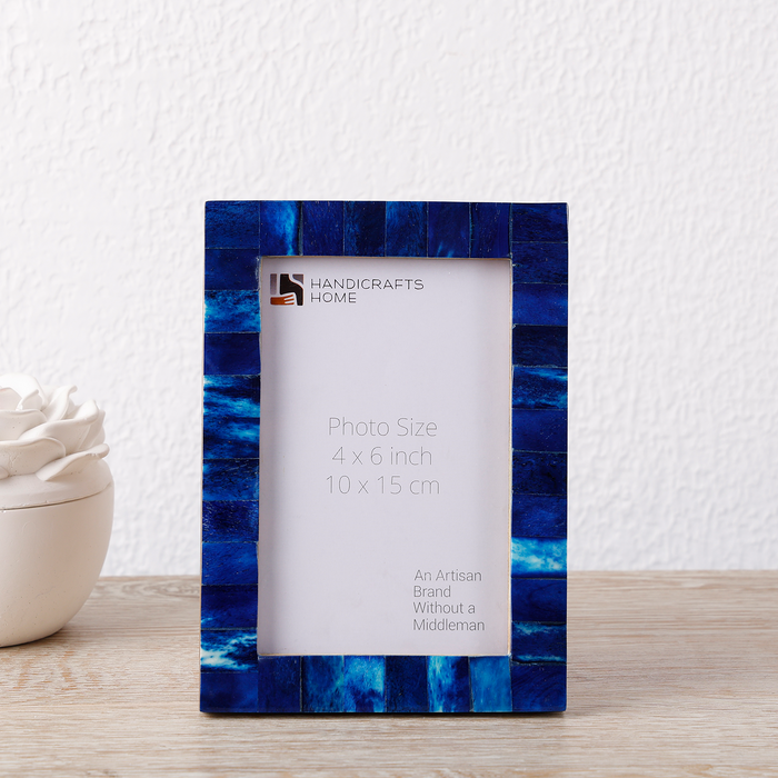 Blue Picture Frames | Classic Bone Inlay | 4x6 5x7 8x10