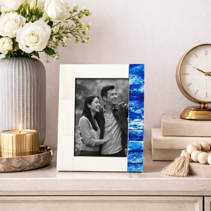Handmade Bone Inlay Picture Frames - Coastal Classic - 4x6 5x7 - 3 Colors