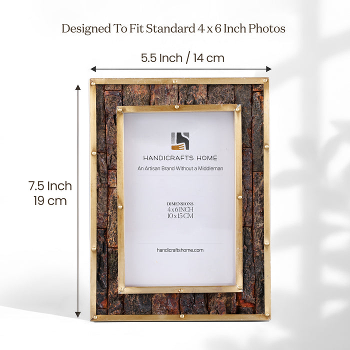 Brass & Wood Picture Frame | Blacksmith Bastion | 4x6