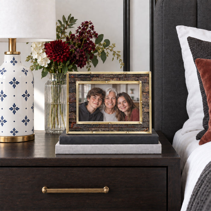 Brass & Wood Picture Frame | Blacksmith Bastion | 4x6