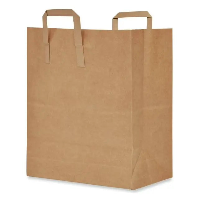 Brown Grocery Paper Bag w/ Flat Handle 12" x 7" x 14"