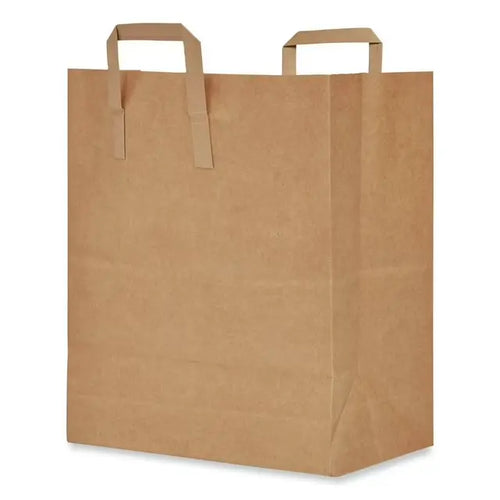 Brown Grocery Paper Bag w/ Flat Handle 12" x 7" x 14"