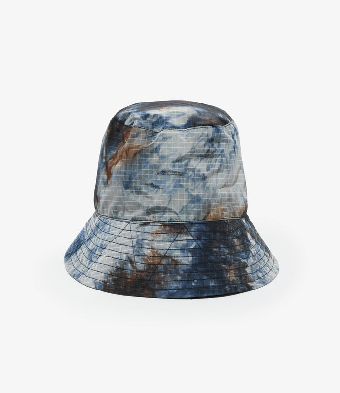 Bucket Hat - Navy Nylon Tie Dye Print Ripstop