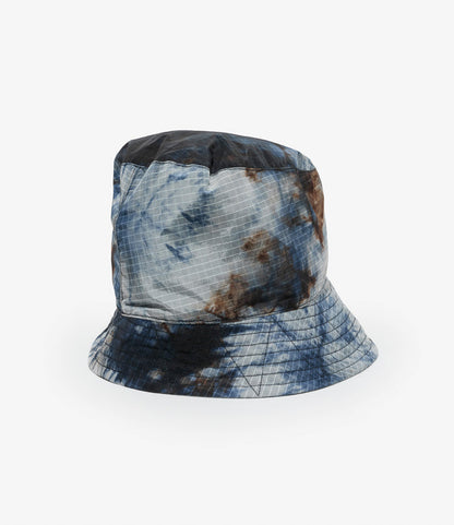 Bucket Hat - Navy Nylon Tie Dye Print Ripstop