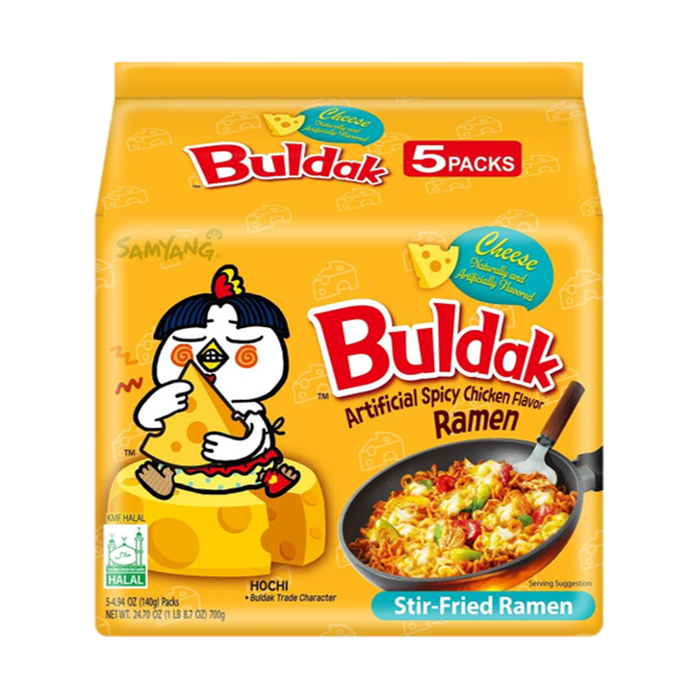 Buldak Cheese Hot Chicken Ramen (5Pk) - 4.9 oz