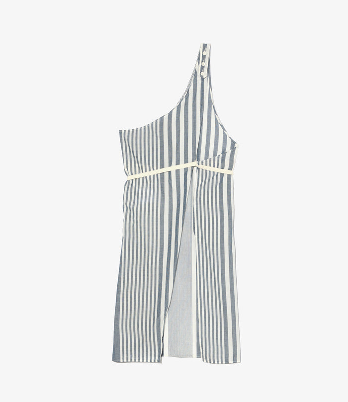 Butchers Apron - Blue/White Stripe Cotton Chambray