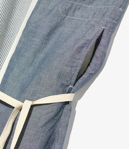 Butchers Apron - Blue/White Stripe Cotton Chambray