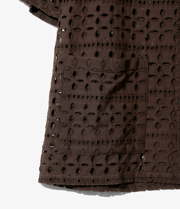Cabana Shirt - Dk.Brown - Cutwork Embroidery