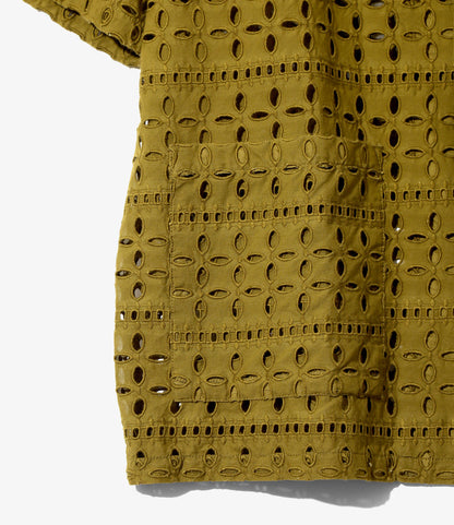 Cabana Shirt - Olive - Cutwork Embroidery