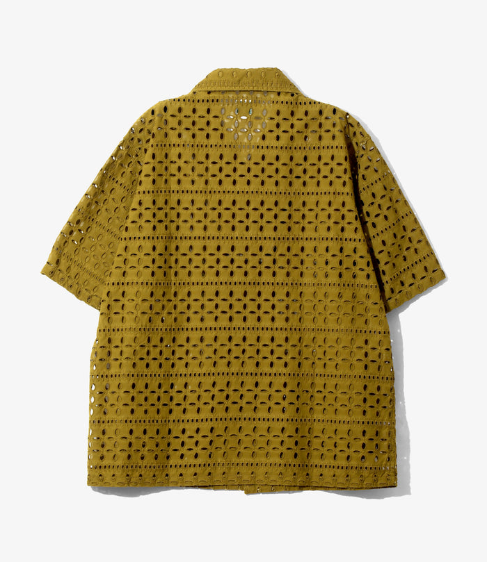 Cabana Shirt - Olive - Cutwork Embroidery