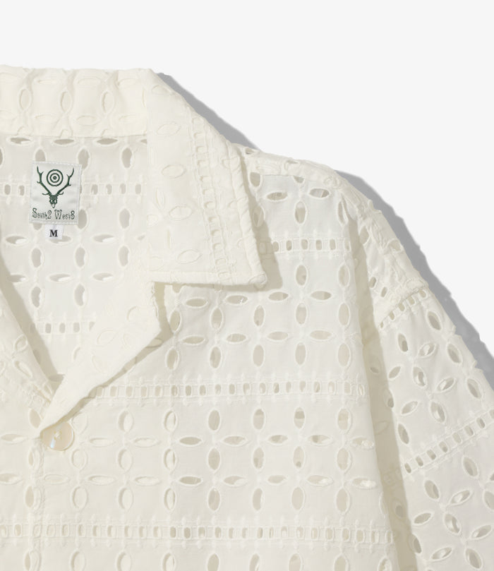 Cabana Shirt - White - Cutwork Embroidery