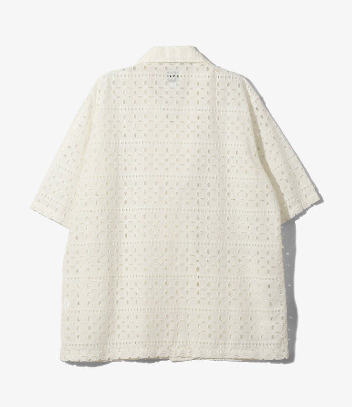 Cabana Shirt - White - Cutwork Embroidery
