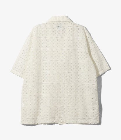 Cabana Shirt - White - Cutwork Embroidery