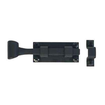 Cabinet Latches - Forged Iron Square Slide Bolt - 2-1/4" Inch - Matte Black Finish - Sold Individually