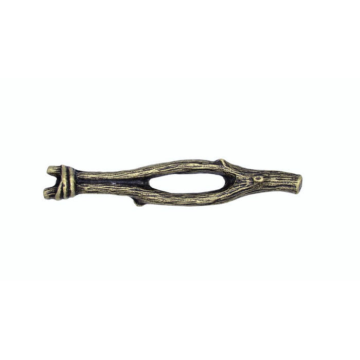 Rustic large twigs cabinet pulls in Brass