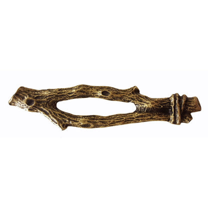 Rustic twigs cabinet pulls in  Antique Brass