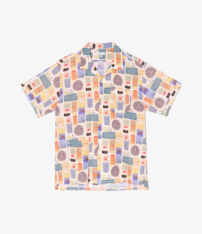 Camp Shirt - Multi Color Tencel Jamaican Print