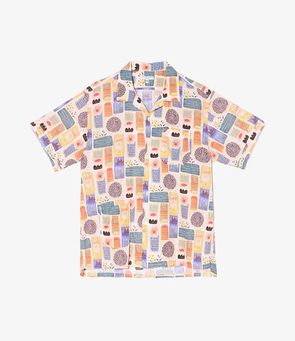 Camp Shirt - Multi Color Tencel Jamaican Print