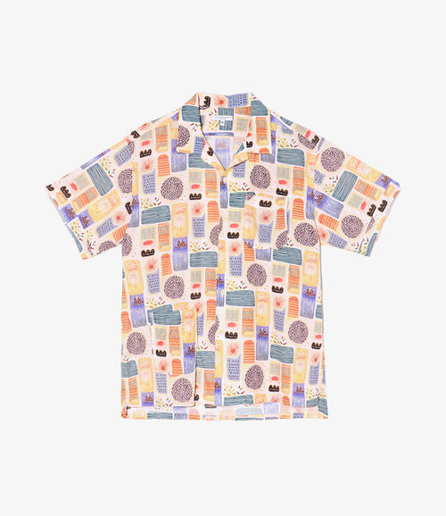 Camp Shirt - Multi Color Tencel Jamaican Print
