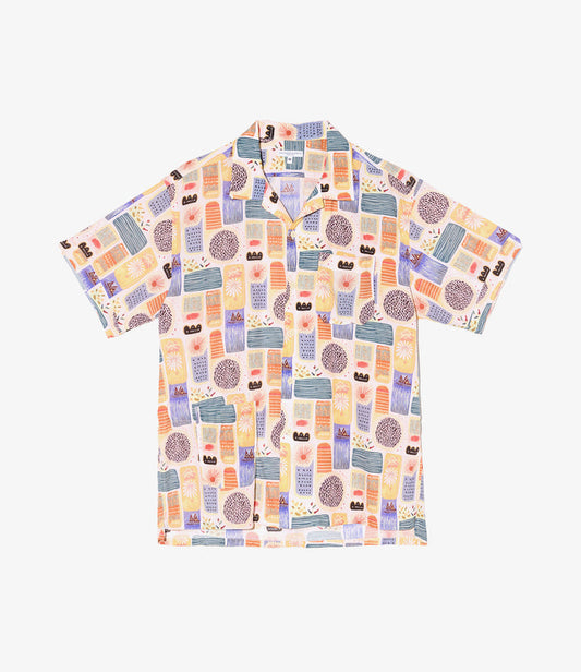 Camp Shirt - Multi Color Tencel Jamaican Print