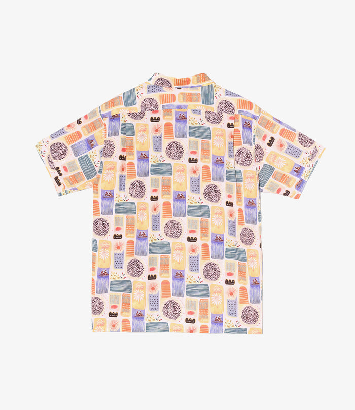 Camp Shirt - Multi Color Tencel Jamaican Print
