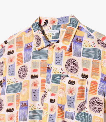 Camp Shirt - Multi Color Tencel Jamaican Print