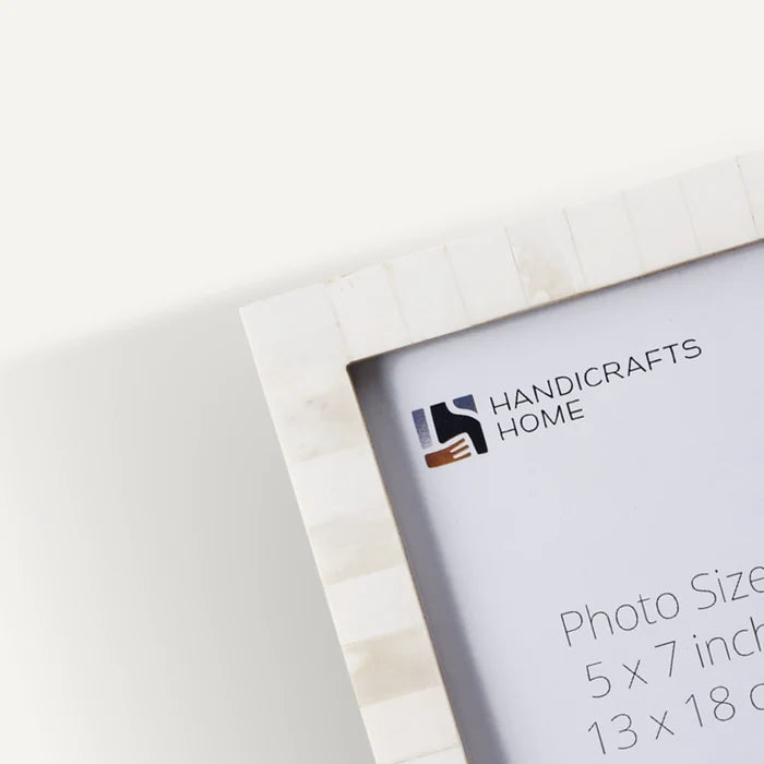 Classic Bone Inlay Picture Frame Set, White (5-Pieces)
