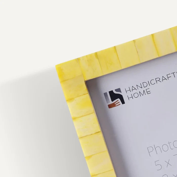 Classic Bone Inlay Picture Frame Set, Yellow (5-Pieces)