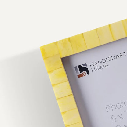 Classic Bone Inlay Picture Frame Set, Yellow (5-Pieces)
