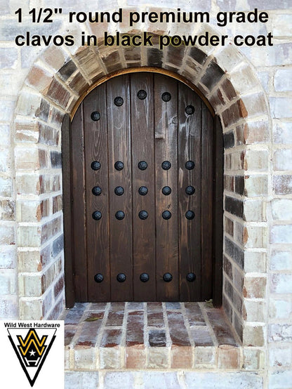 Clavos, Round, Hammered - Distressed, Premium Grade, 1 1/2 Inch Diameter, Matte Black Finish, (Special Multi-Pack Sale) - Wild West Hardware