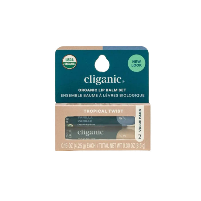 Cliganic Organic Lip Balm Set of 2|349805