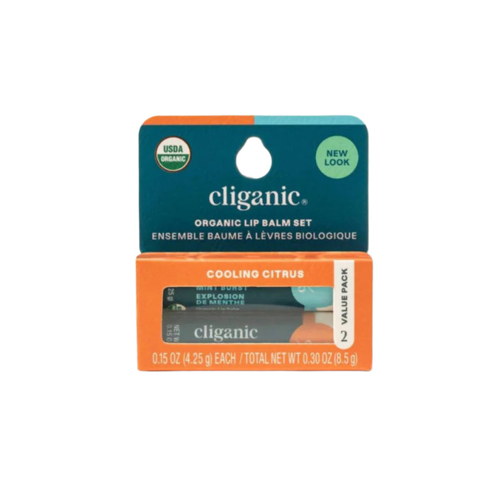 Cliganic Organic Lip Balm Set of 2|349824