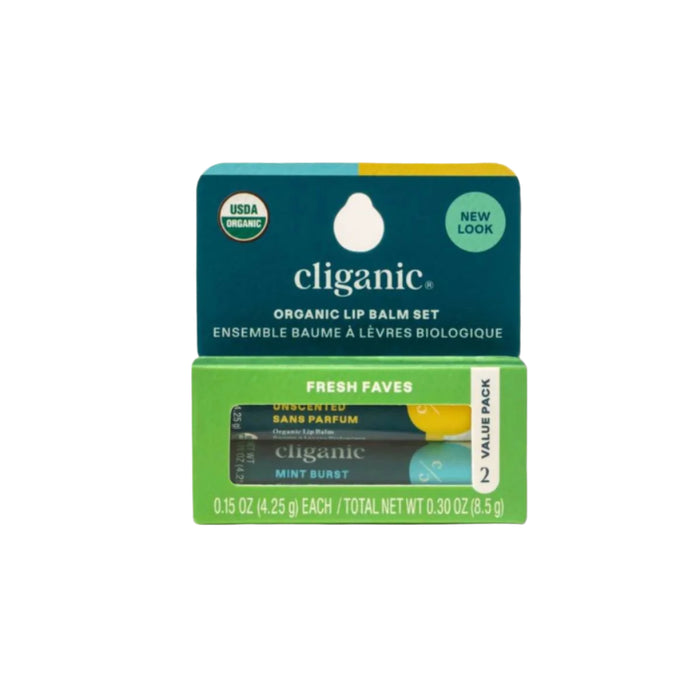 Cliganic Organic Lip Balm Set of 2|349782