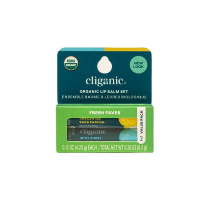 Cliganic Organic Lip Balm Set of 2|349782