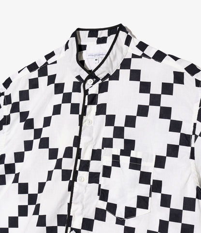 Copley Shirt - White/Black Cotton Checker Print