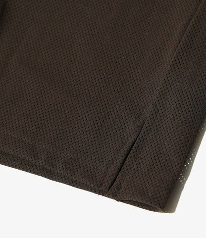 Crew Neck Shirt - Dk. Brown - Knit Mesh