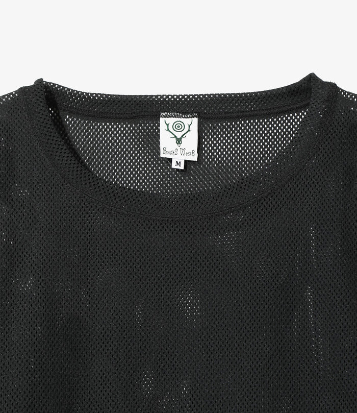 Crew Neck Shirt - Dk. Brown - Knit Mesh