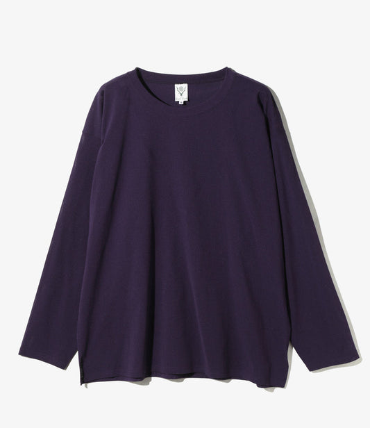 Crew Neck Shirt - Dk. Purple - Knit Mesh