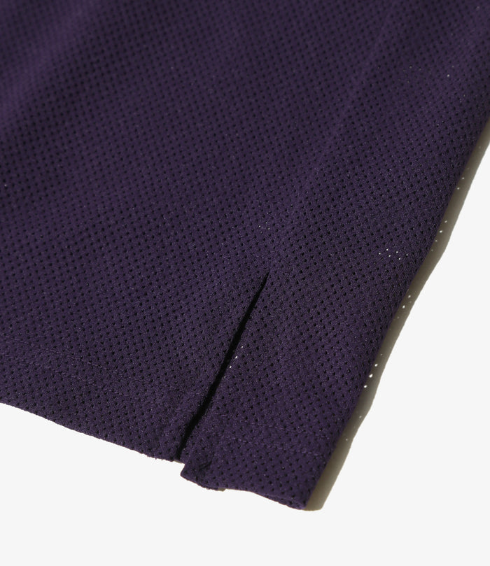 Crew Neck Shirt - Dk. Purple - Knit Mesh