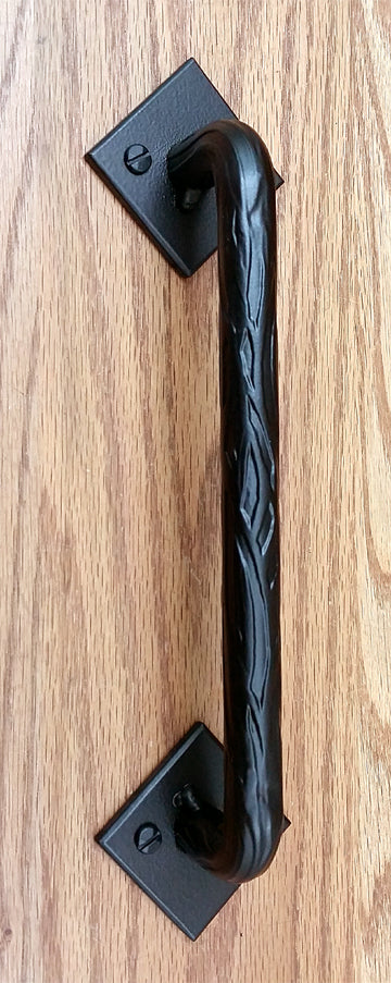 Curved Tree Branch Handle #2 - Barn Door Handle with diamond shape mounting bases - Wild West Hardware