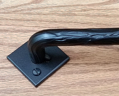 Curved Tree Branch Handle #2 - Barn Door Handle with diamond shape mounting bases - Wild West Hardware