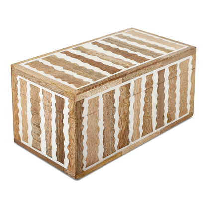 Handmade Decorative Box Kept Safari Pattern Wood & Resin Inlay Brown White available in 7 sizes, for jewelry and keepsake storage
