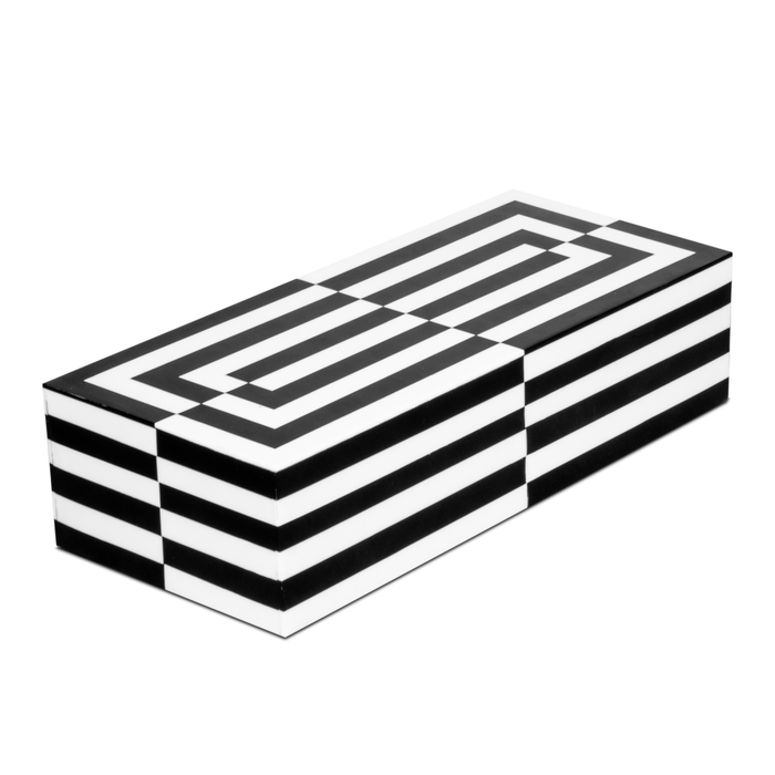 Handmade Decorative boxes Puzzle slide black white Resin Inlay available in 7 sizes, for jewelry and keepsake storage