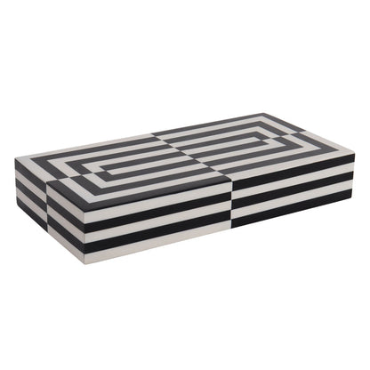 Handmade Decorative boxes Puzzle slide black white Resin Inlay available in 7 sizes, for jewelry and keepsake storage