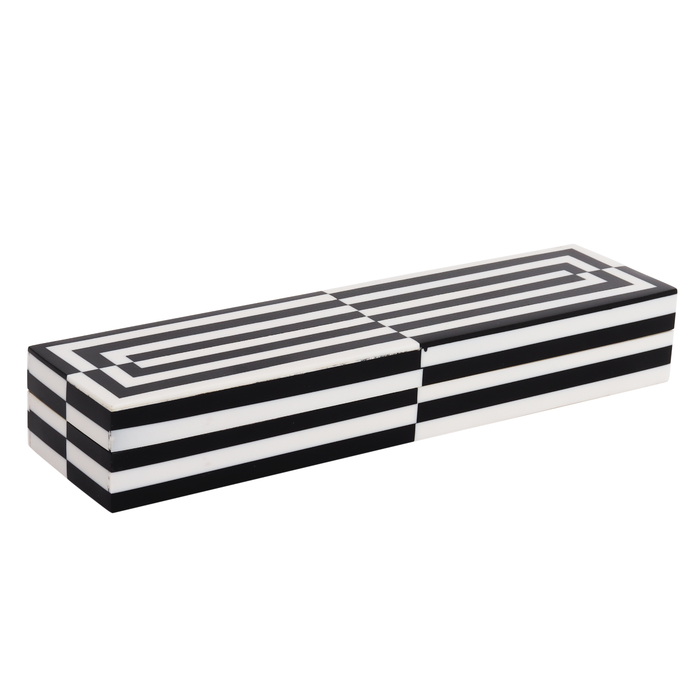 Handmade Decorative boxes Puzzle slide black white Resin Inlay available in 7 sizes, for jewelry and keepsake storage