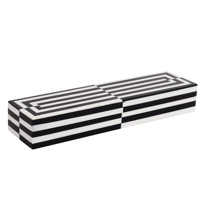 Handmade Decorative boxes Puzzle slide black white Resin Inlay available in 7 sizes, for jewelry and keepsake storage