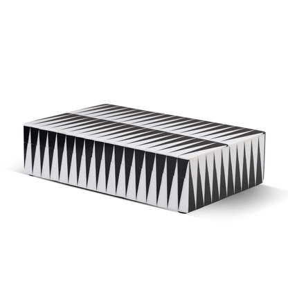 Handmade Decorative Storage Box Monochrome Collection Resin Inlay Black & White – 10x6"