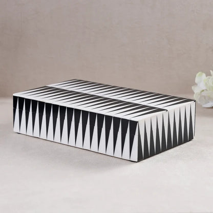 Decorative Storage Box Monochrome Collection Resin Inlay Black & White – 10x6"
