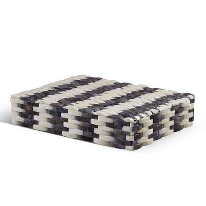 Handmade Decorative Storage Box Weave Collection Bone Inlay 8x6x1 .5 inches