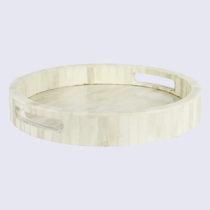 Handmade Decorative Tray Athens Acropolis Collection Bone Inlay – 12" x 12"